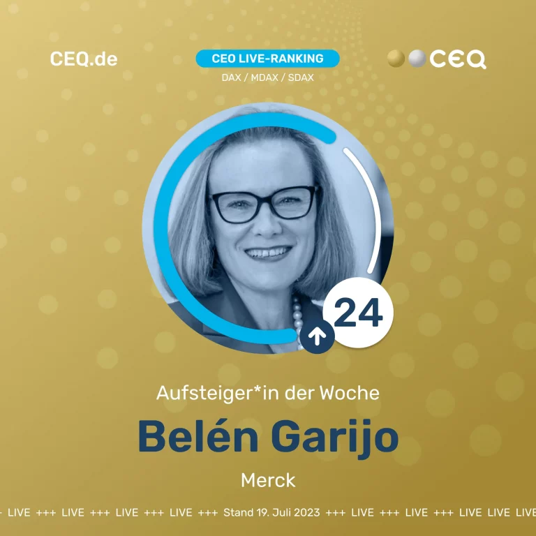 Das CEO-Ranking für alle Top-Entscheider*innen börsen­notierter Unter­nehmen –über 80.000 Datenquellen und konsolidiert diese in 5 Hauptdimensionen: 1. Business Performance 2. Media Presence 3. Social Engagement 4. Sustainability/ESG 5. Hot Topics